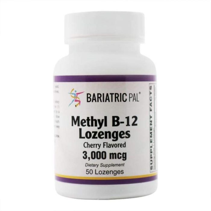 Methyl B-12 (3,000 mcg) with Biotin, B6 & Folate - Cherry Flavored Lozenges by BariatricPal - Image 1